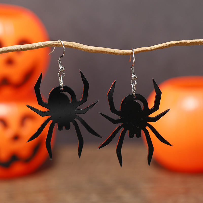 Wholesale New Acrylic Pumpkin Bat Cut-out Earrings for Halloween